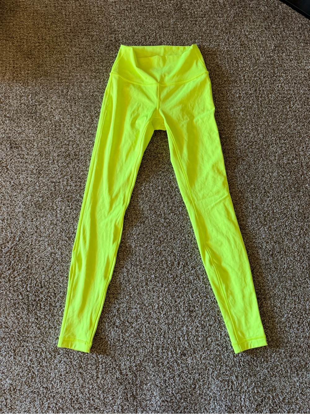 lululemon athletica Neon Yellow High-Waist Leggings